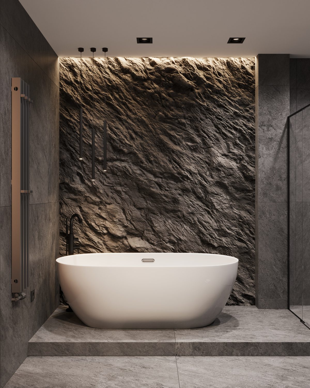 Modern bathroom remodel by AJ Concrete Homes