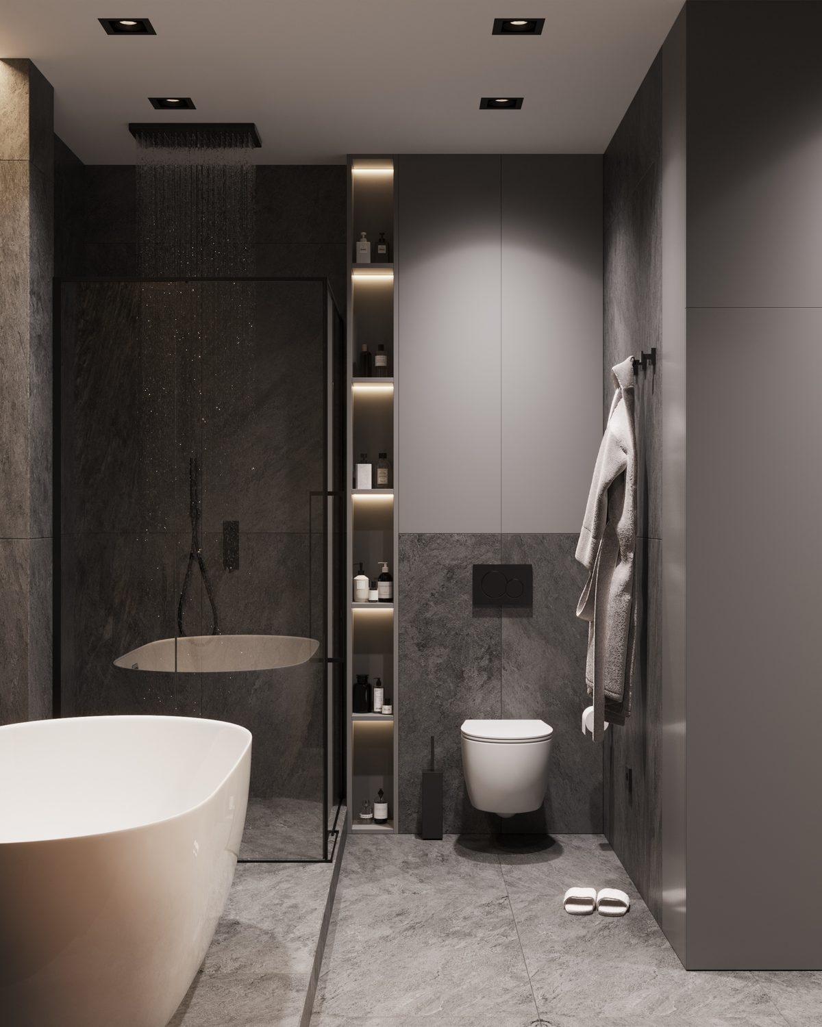 Modern bathroom remodel by AJ Concrete Homes