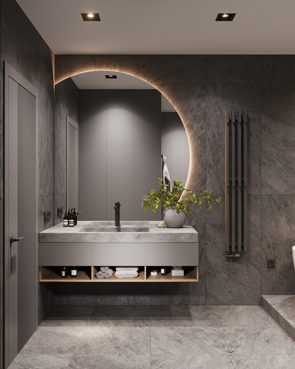Modern bathroom remodel by AJ Concrete Homes