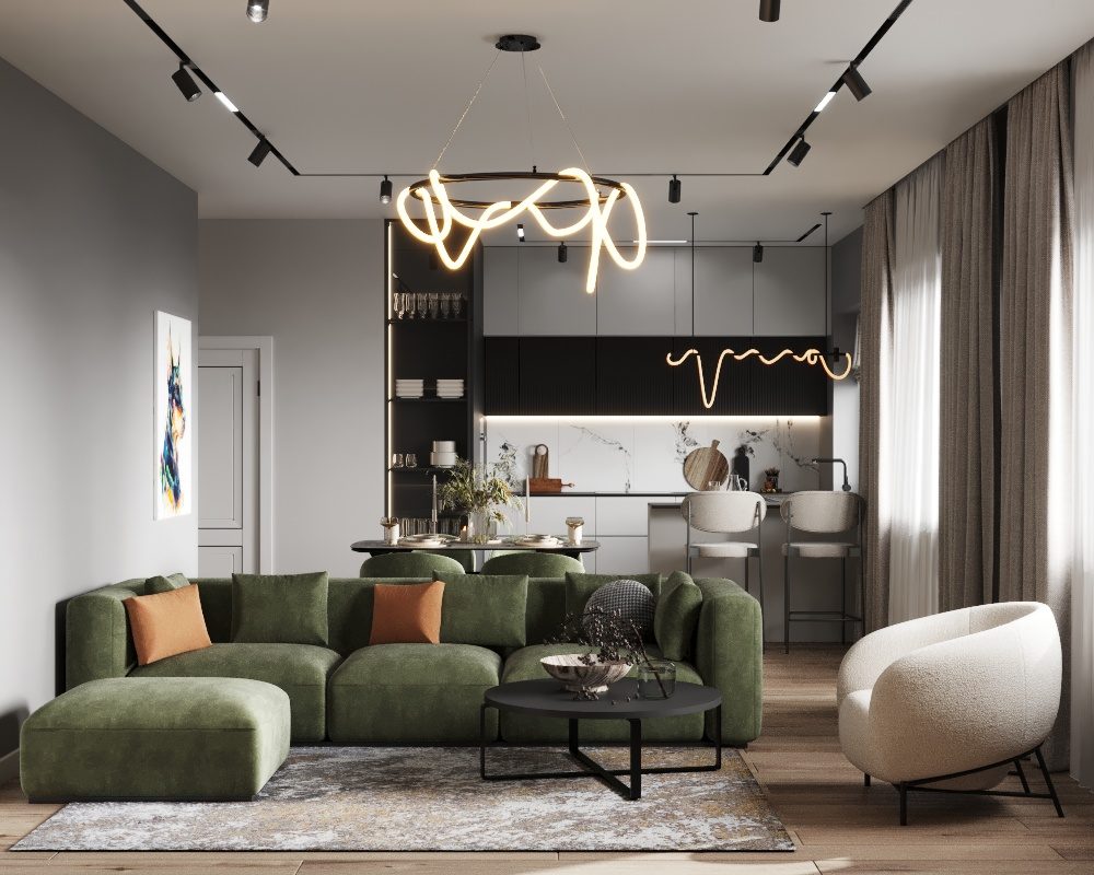 Contemporary living room interior by AJ Concrete Homes
