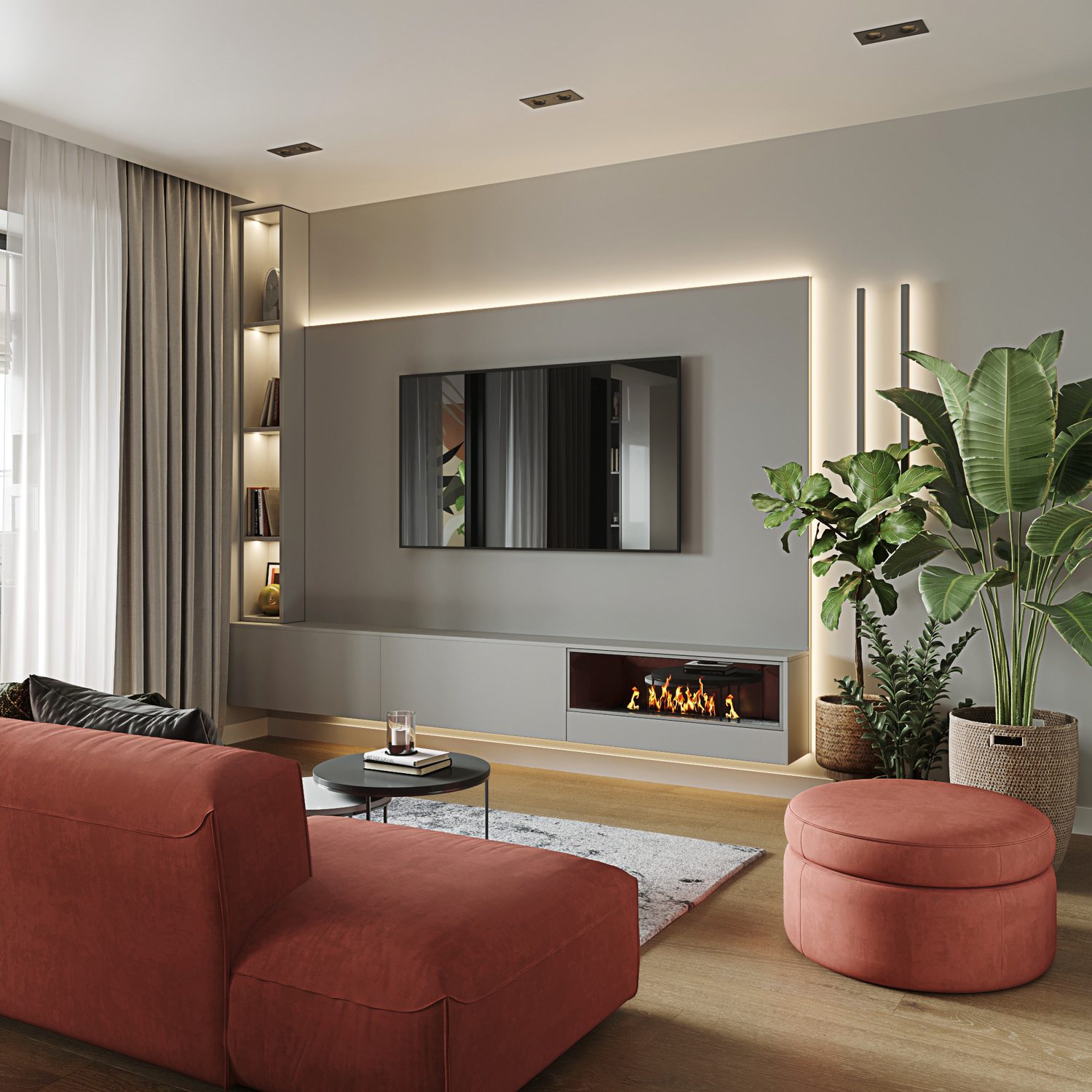 Contemporary living room interior by AJ Concrete Homes